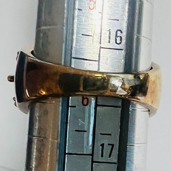 Ross Simons Ring Lab-Created Blue Sapphire Vermeil Gold Over 925 Silver Sz 5.75 - Picture 7 of 7